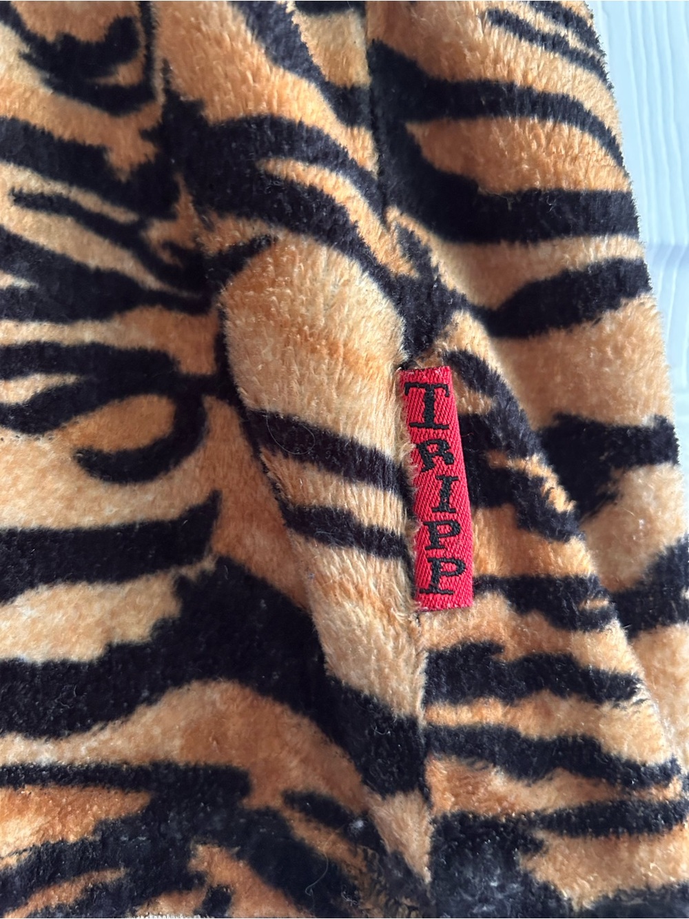 RARE Tripp NYC Y2K 2000s Grunge Alt Faux Fur Tiger Animal Print Micro Mini Skirt - Picture 3 of 9